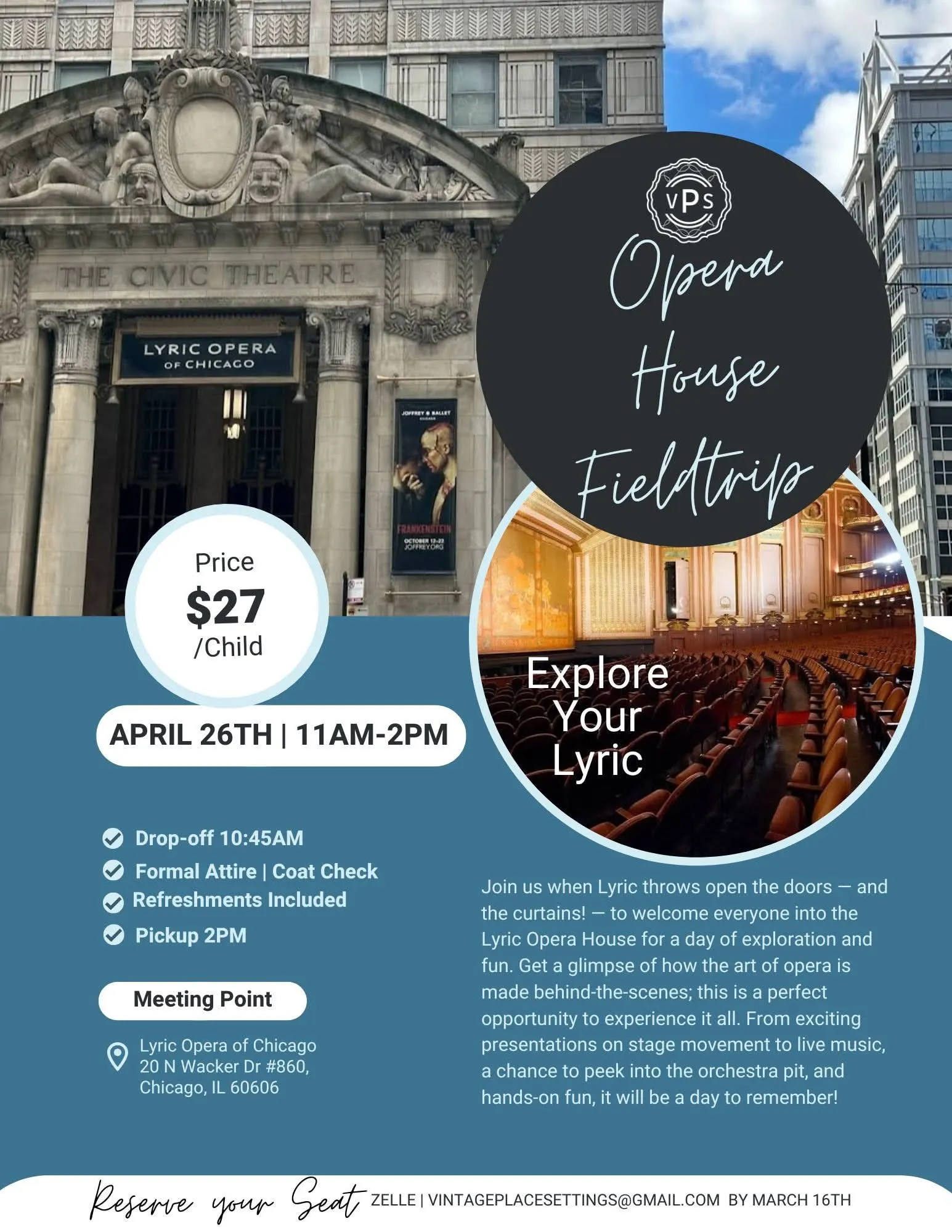 Opera House Field Trip: Lyric Opera Experience